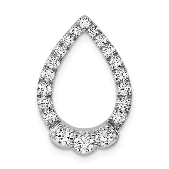 Necklaces Goldia 14K White Gold Lab Grown Diamond VSSI G Teardrop Chain Slide Necklaces Goldia 14K White Gold Lab Grown Diamond VSSI G Teardrop Chain Slide