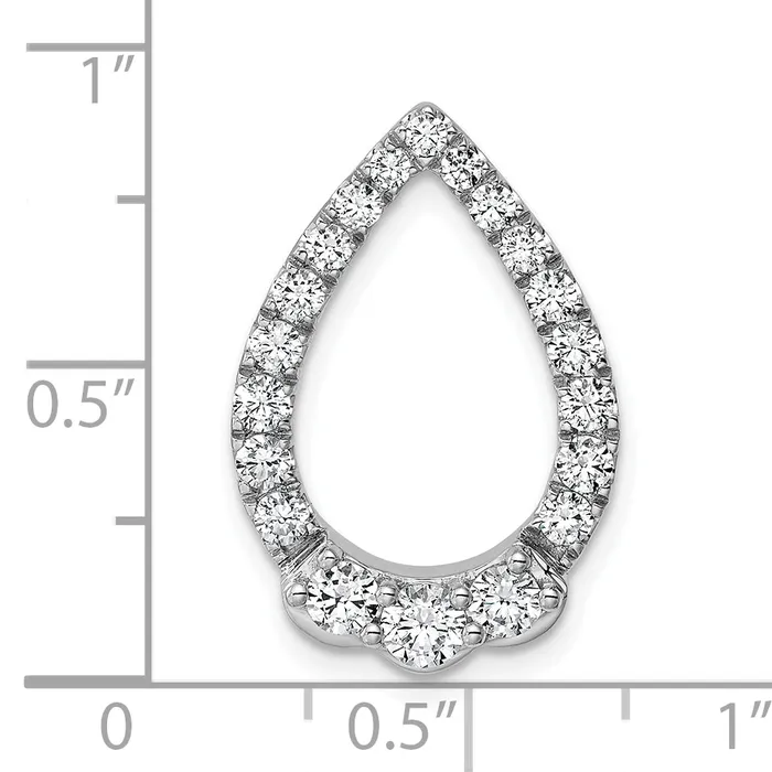 Necklaces Goldia 14K White Gold Lab Grown Diamond VSSI G Teardrop Chain Slide