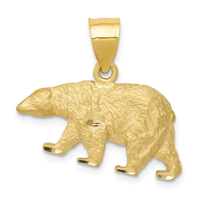 Necklaces Goldia 14k Yellow Gold Diamondcut Bear Pendant