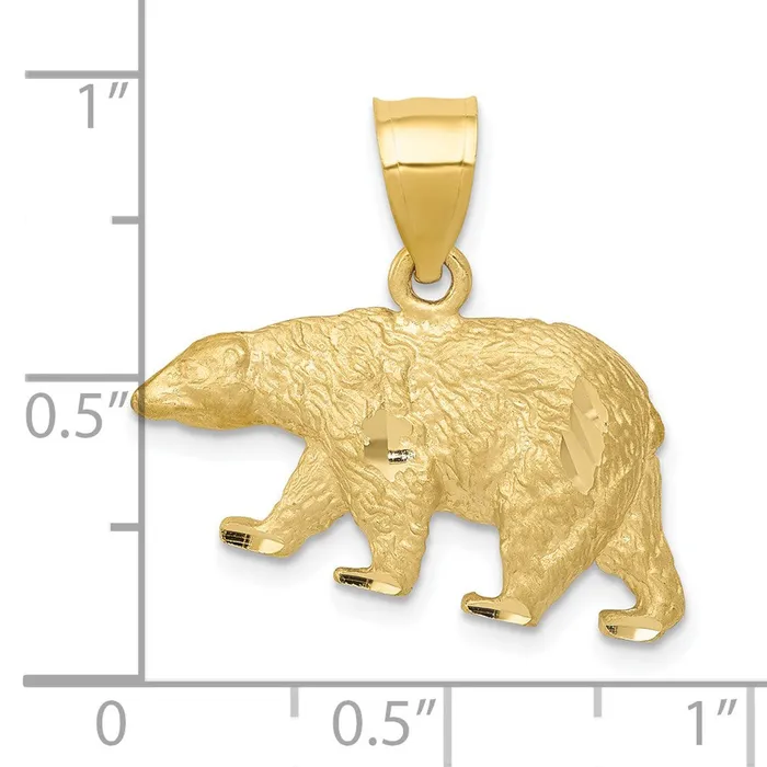 Necklaces Goldia 14k Yellow Gold Diamondcut Bear Pendant