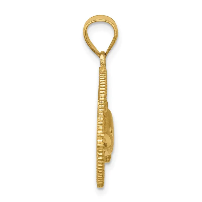 Necklaces Goldia 14k Yellow Gold Framed DC Tuna fish Pendant