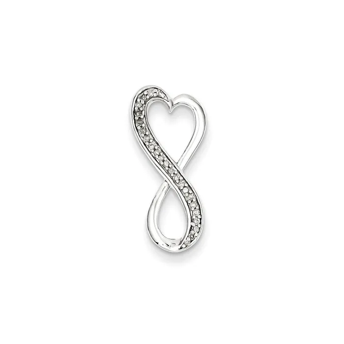Necklaces Goldia Sterling Silver Diamond Freeform Heart Pendant
