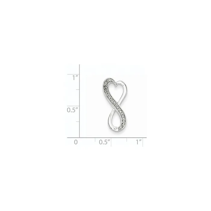 Necklaces Goldia Sterling Silver Diamond Freeform Heart Pendant