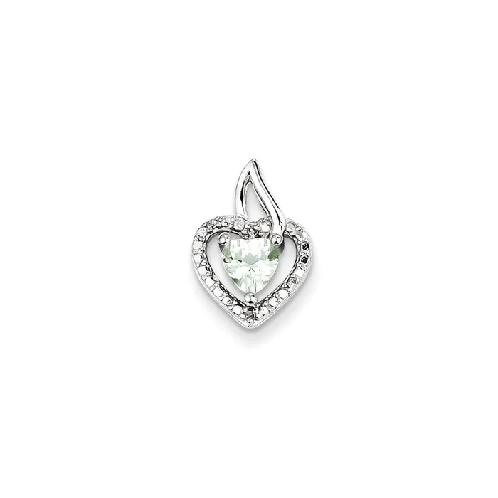 Necklaces Goldia Sterling Silver Green Quartz u0026 Diamond Pendant