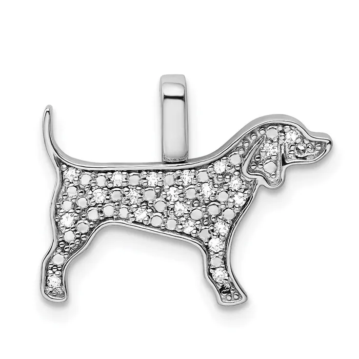 Necklaces Goldia Sterling Silver Rhodium 025ct Blk u0026 Wht Dia Reversible Dog Pendant Necklaces Goldia Sterling Silver Rhodium 025ct Blk u0026 Wht Dia Reversible Dog Pendant