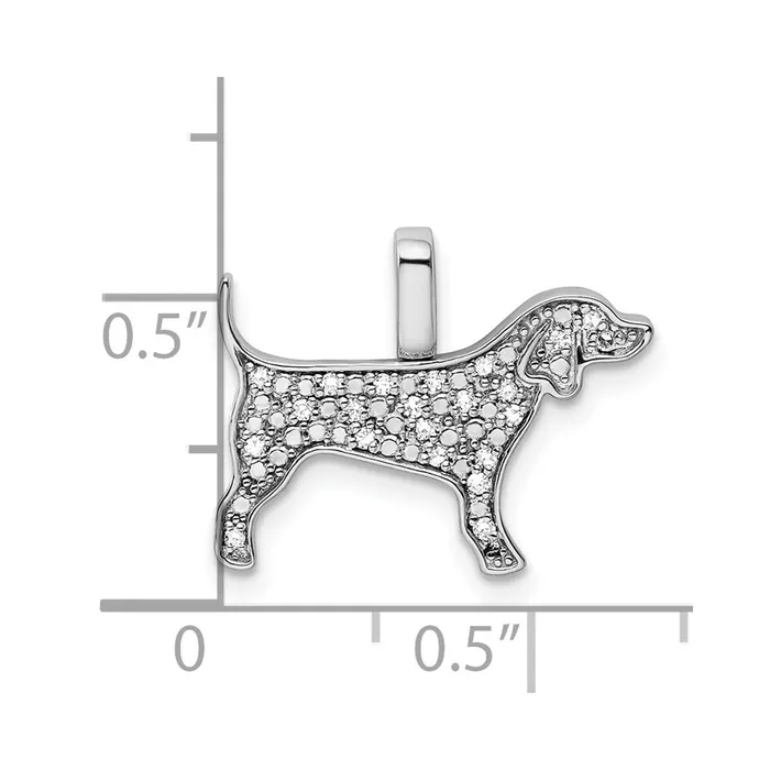 Necklaces Goldia Sterling Silver Rhodium 025ct Blk u0026 Wht Dia Reversible Dog Pendant