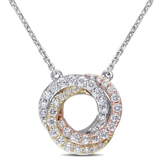 Necklaces JMS always Original AMOUR 12 CT TW Diamond Interlaced Swirl Necklace In 3Tone Yellow Rose and White 14K Gold Necklaces JMS always Original AMOUR 12 CT TW Diamond Interlaced Swirl Necklace In 3Tone Yellow Rose and White 14K Gold