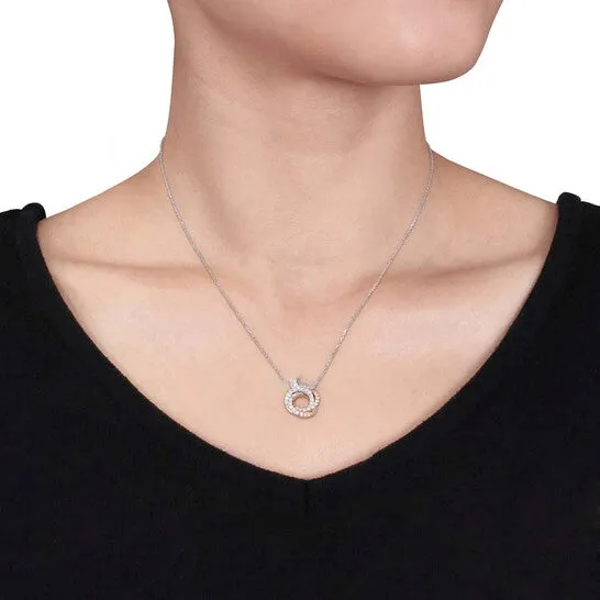 Necklaces JMS always Original AMOUR 12 CT TW Diamond Interlaced Swirl Necklace In 3Tone Yellow Rose and White 14K Gold Necklaces JMS always Original AMOUR 12 CT TW Diamond Interlaced Swirl Necklace In 3Tone Yellow Rose and White 14K Gold