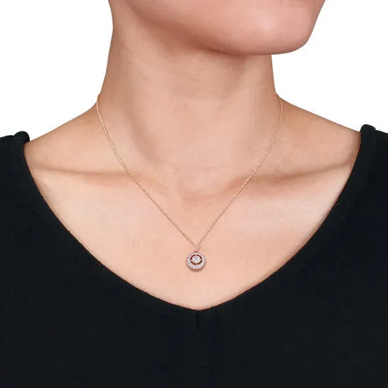Necklaces JMS always Original AMOUR 12 CT TW Diamond Vintage Halo Pendant with Chain In 10K Rose Gold Necklaces JMS always Original AMOUR 12 CT TW Diamond Vintage Halo Pendant with Chain In 10K Rose Gold