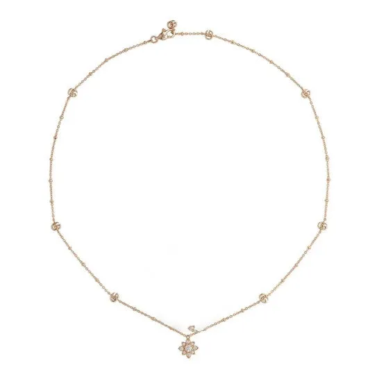 Necklaces JMS always Original Gucci Flora 18k Rose Gold and diamond necklace YBB702393001 Necklaces JMS always Original Gucci Flora 18k Rose Gold and diamond necklace YBB702393001