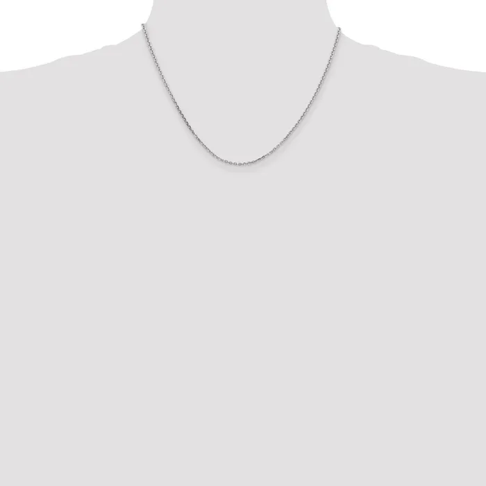 Necklaces MDS 14K White Gold 18 inch 165mm Diamondcut Cable with Lobster Clasp Chain Necklace Necklaces MDS 14K White Gold 18 inch 165mm Diamondcut Cable with Lobster Clasp Chain Necklace