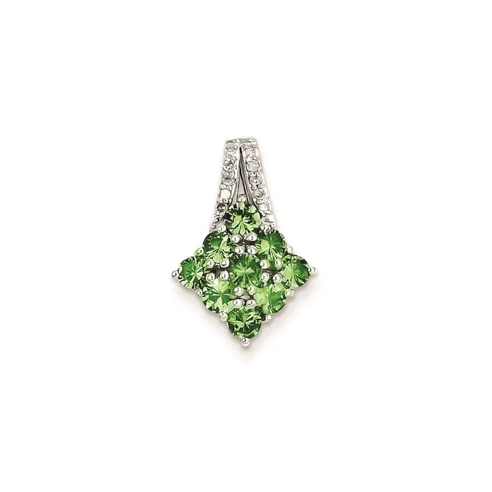 Necklaces Sterling Silver Diamond u0026 Tsavorite Garnet Square Pendant Goldia Necklaces Sterling Silver Diamond u0026 Tsavorite Garnet Square Pendant Goldia