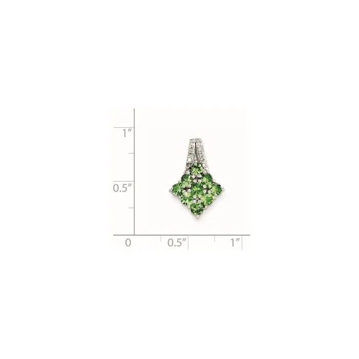 Necklaces Sterling Silver Diamond u0026 Tsavorite Garnet Square Pendant Goldia