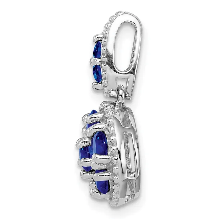Necklaces Sterling Silver Rhodiumplated u0026 Sapphire Circle Pendant Goldia