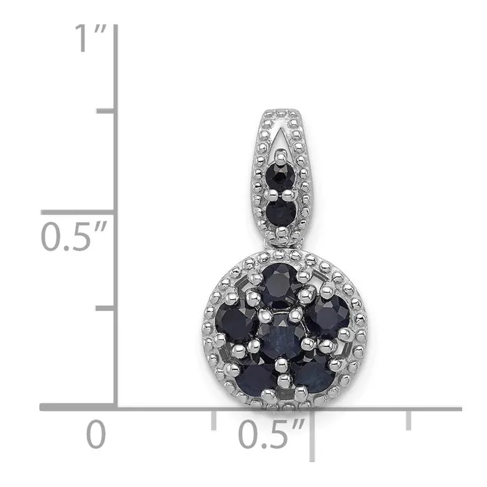 Necklaces Sterling Silver Rhodiumplated u0026 Sapphire Circle Pendant Goldia