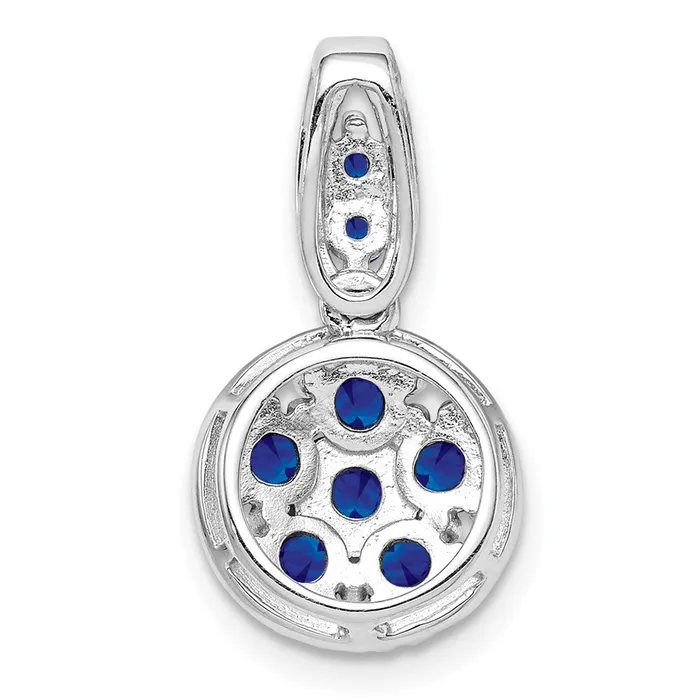 Necklaces Sterling Silver Rhodiumplated u0026 Sapphire Circle Pendant Goldia