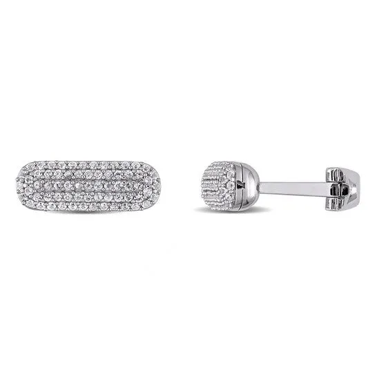 Original AMOUR 1 13 CT TGW White Sapphire Oval Cufflinks In Sterling Silver JMS always Rings Original AMOUR 1 13 CT TGW White Sapphire Oval Cufflinks In Sterling Silver JMS always Rings