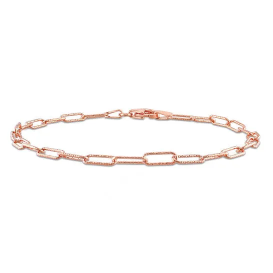 Original AMOUR Fancy Paperclip Chain Bracelet In Rose Plated Sterling Silver 7 In JMS always Bracelets Original AMOUR Fancy Paperclip Chain Bracelet In Rose Plated Sterling Silver 7 In JMS always Bracelets