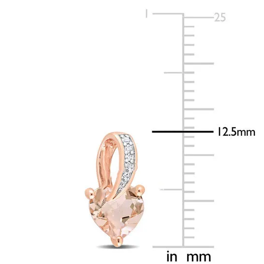 Original AMOUR Heart Shaped Morganite and Diamond Swirl Earrings In Rose Plated Sterling Silver JMS always Earrings Original AMOUR Heart Shaped Morganite and Diamond Swirl Earrings In Rose Plated Sterling Silver JMS always Earrings
