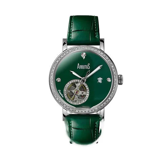 Original Arbutus AG Silver Collection Diamond Green Dial Ladies Watch AG2201SGG JMS always Watches Original Arbutus AG Silver Collection Diamond Green Dial Ladies Watch AG2201SGG JMS always Watches