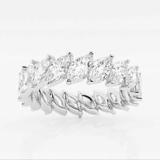 Original Brilliant Diamond 14K White Gold 3 CTTW Marquise LAB GROWN Diamond Eternity Band GSI JMS always Rings Original Brilliant Diamond 14K White Gold 3 CTTW Marquise LAB GROWN Diamond Eternity Band GSI JMS always Rings