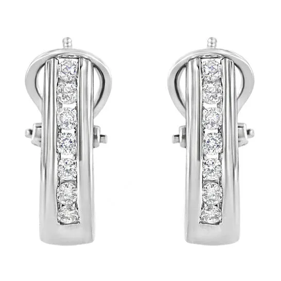 Original Haus of Brilliance 925 Sterling Silver Channel Set 12 Cttw Lab Grown Round Diamond Omega Back Huggy Hoop Earrings FG Color SI1SI2 Clarity JMS always Earrings Original Haus of Brilliance 925 Sterling Silver Channel Set 12 Cttw Lab Grown Round Diamond Omega Back Huggy Hoop Earrings FG Color SI1SI2 Clarity JMS always Earrings