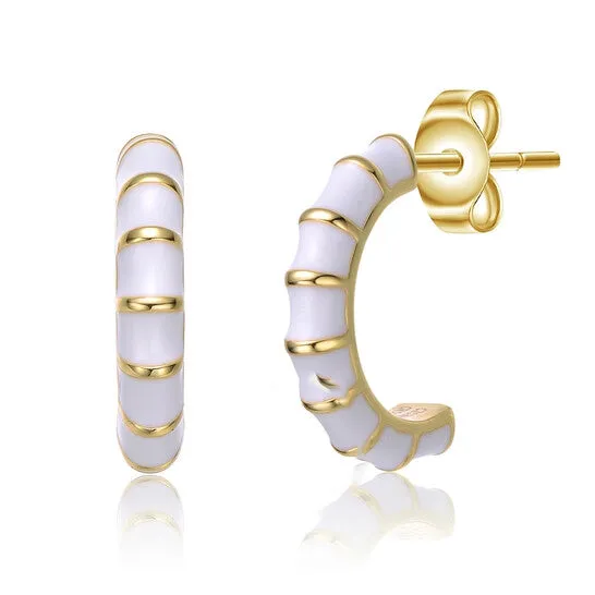 Original Rachel Glauber Young AdultsTeens 14k Yellow Gold Plated Enamel Seashell Half CHoop Earrings JMS always Earrings Original Rachel Glauber Young AdultsTeens 14k Yellow Gold Plated Enamel Seashell Half CHoop Earrings JMS always Earrings