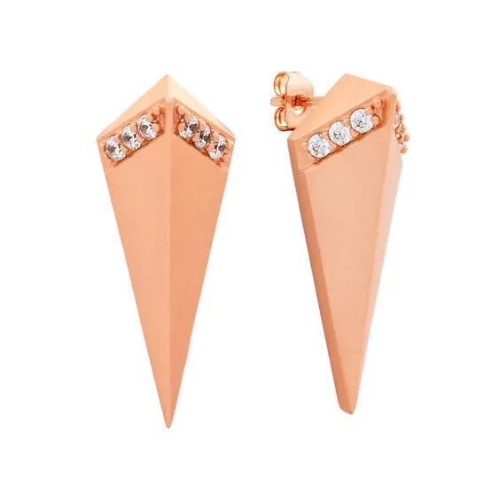 Original Sole du Soleil Lupine Collection Womens 18k RG Plated Satin Finish Prism Fashion Earring JMS always Earrings