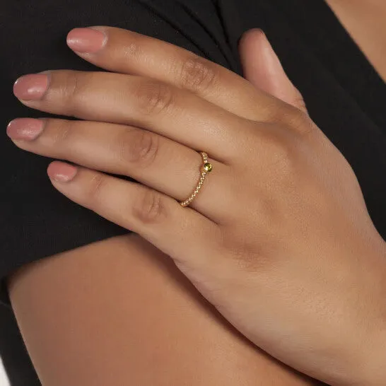 Original Sole du Soleil Marigold Collection Womens 18k YG Plated Yellow Stone Stackable Fashion Ring JMS always Rings