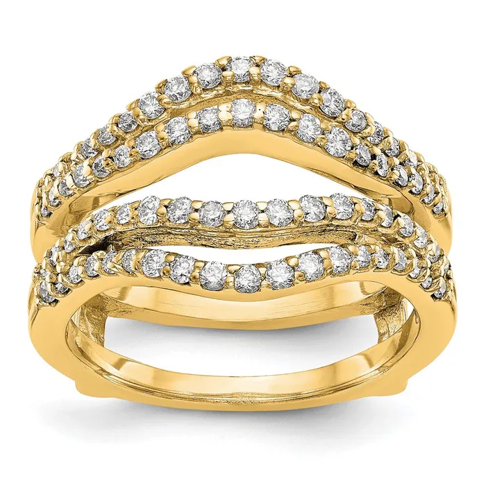 PreStyled Sets Goldia 062ct CZ Solid Real 14K Yellow Gold GuardRing