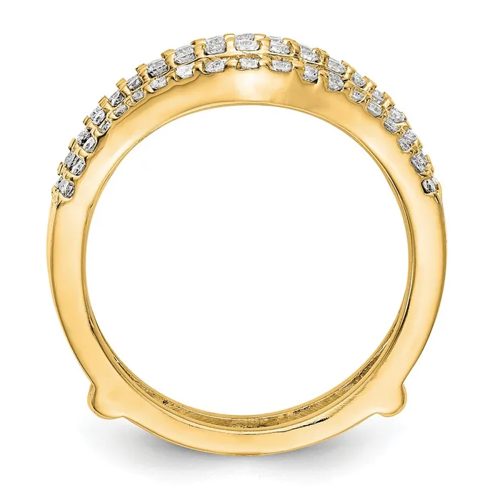 PreStyled Sets Goldia 062ct CZ Solid Real 14K Yellow Gold GuardRing