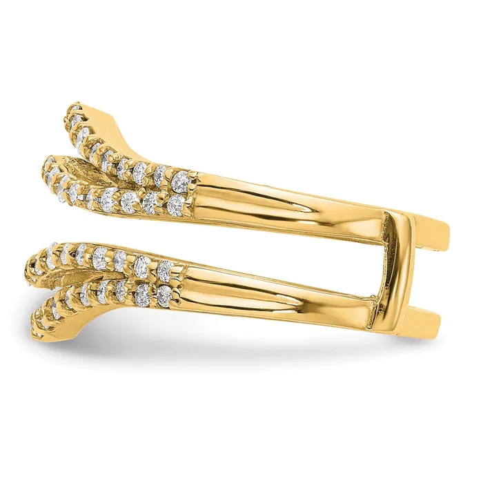 PreStyled Sets Goldia 062ct CZ Solid Real 14K Yellow Gold GuardRing