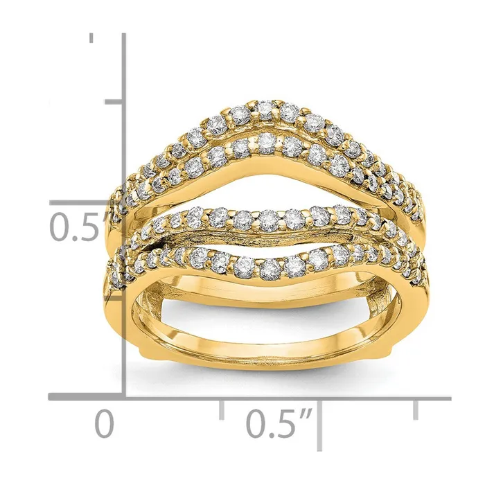 PreStyled Sets Goldia 062ct CZ Solid Real 14K Yellow Gold GuardRing