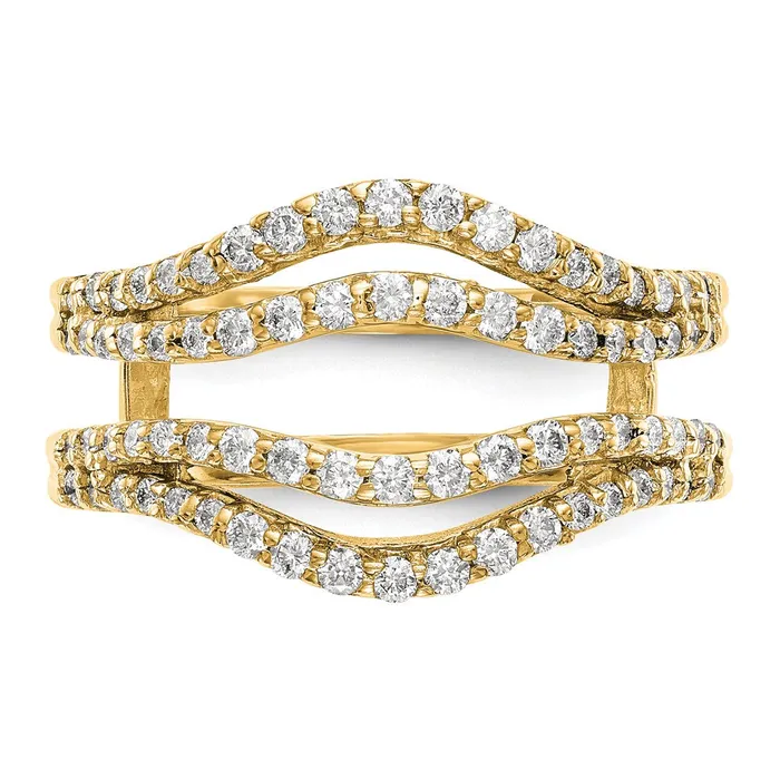 PreStyled Sets Goldia 062ct CZ Solid Real 14K Yellow Gold GuardRing