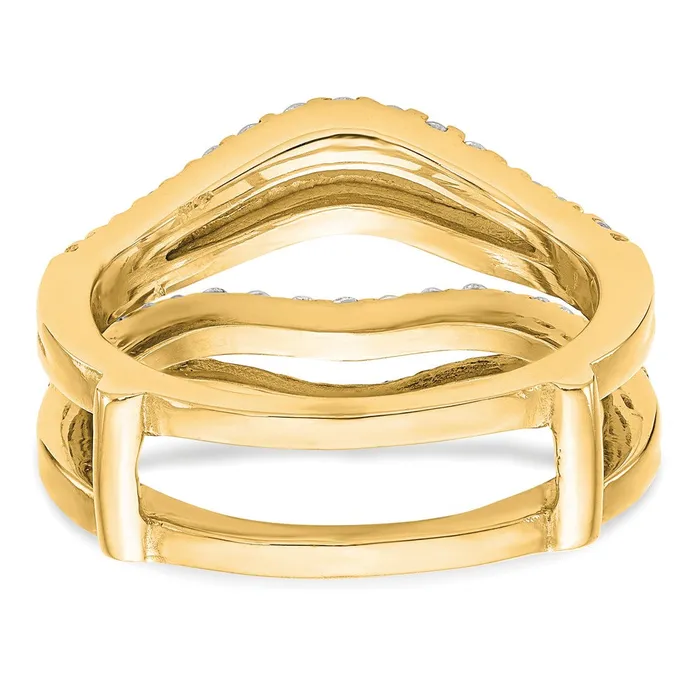 PreStyled Sets Goldia 062ct CZ Solid Real 14K Yellow Gold GuardRing
