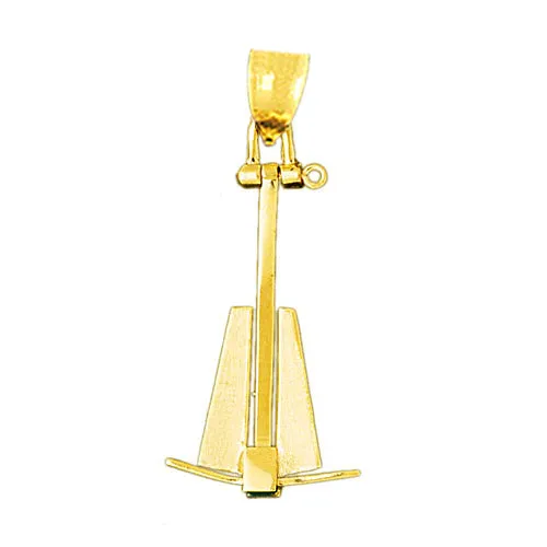 PreStyled Sets Goldia 14K Gold 3D Navy Ship Anchor Pendant