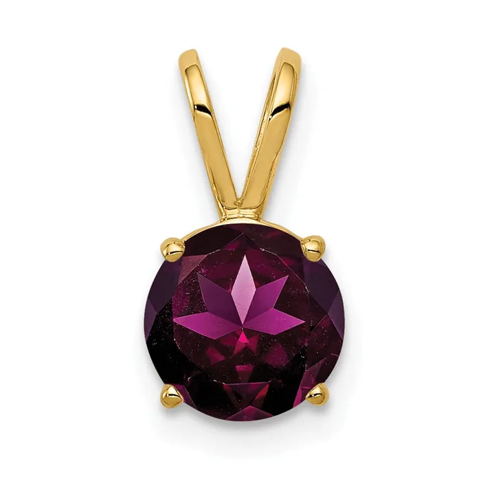 PreStyled Sets Goldia 14k Yellow Gold 7mm Rhodolite Garnet pendant