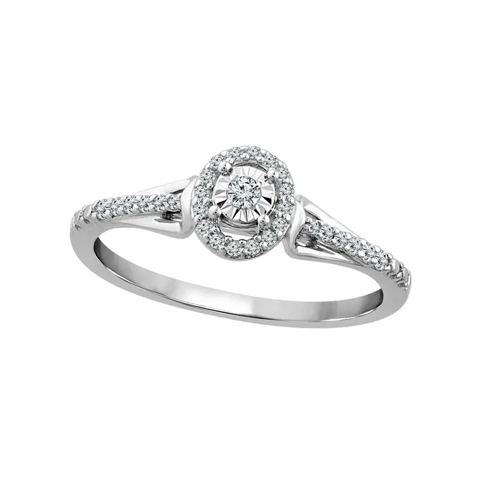 Rings 017 CT TW Natural Diamond Oval Frame Loop Shank Promise Ring in Solid 10K White Gold Goldia Rings 017 CT TW Natural Diamond Oval Frame Loop Shank Promise Ring in Solid 10K White Gold Goldia