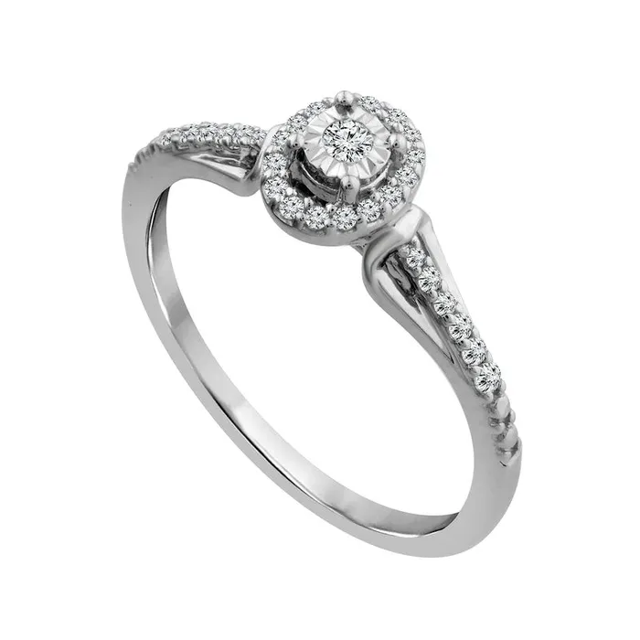 Rings 017 CT TW Natural Diamond Oval Frame Loop Shank Promise Ring in Solid 10K White Gold Goldia Rings 017 CT TW Natural Diamond Oval Frame Loop Shank Promise Ring in Solid 10K White Gold Goldia