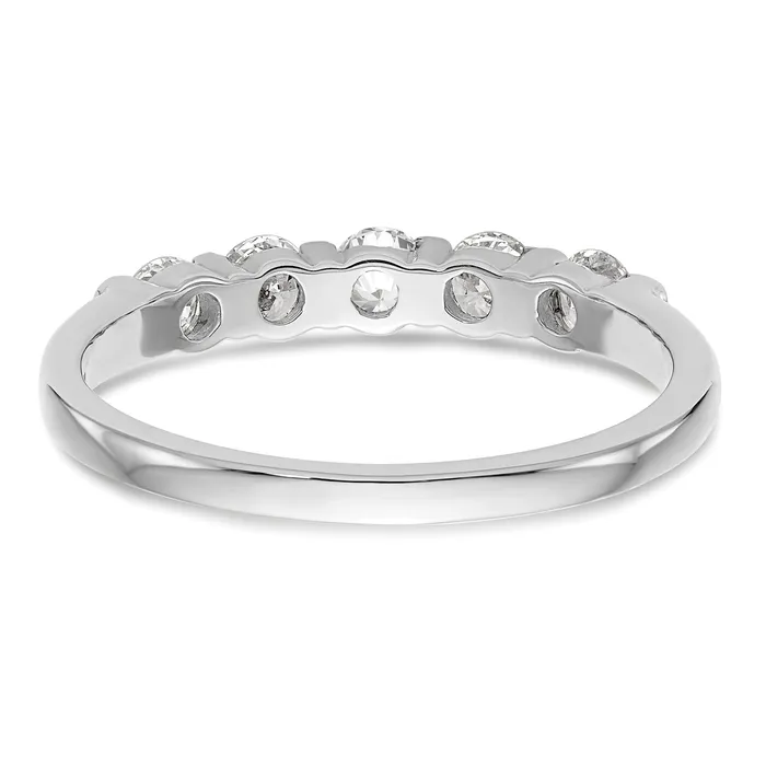 Rings 047ct CZ Solid Real 14K White Gold 5Stone Wedding Band Ring Goldia
