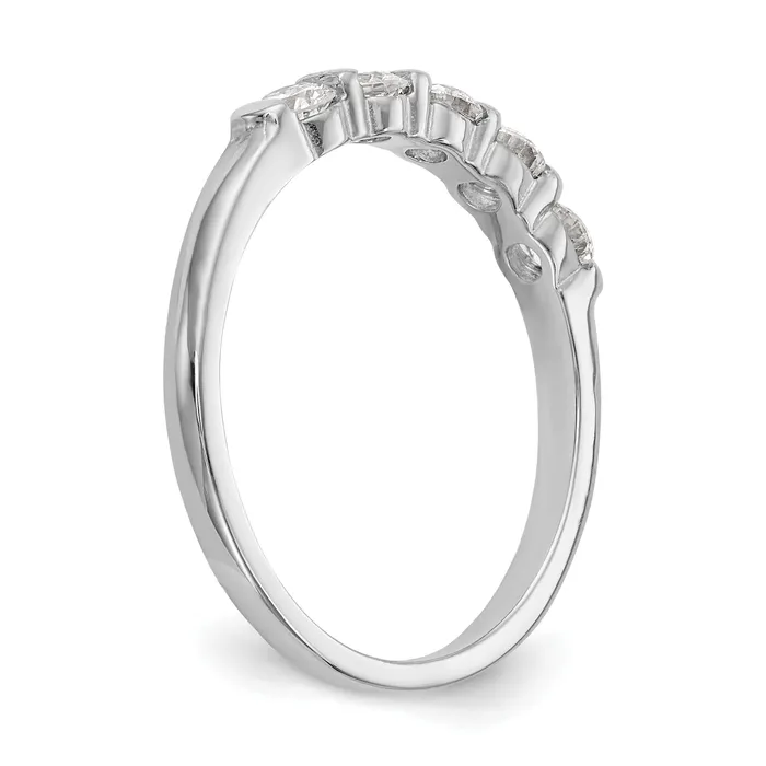 Rings 047ct CZ Solid Real 14K White Gold 5Stone Wedding Band Ring Goldia