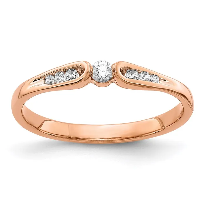 Rings 14k Rose Gold Real Diamond Ring Goldia