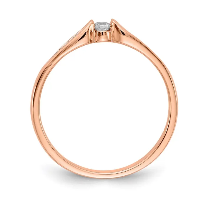 Rings 14k Rose Gold Real Diamond Ring Goldia