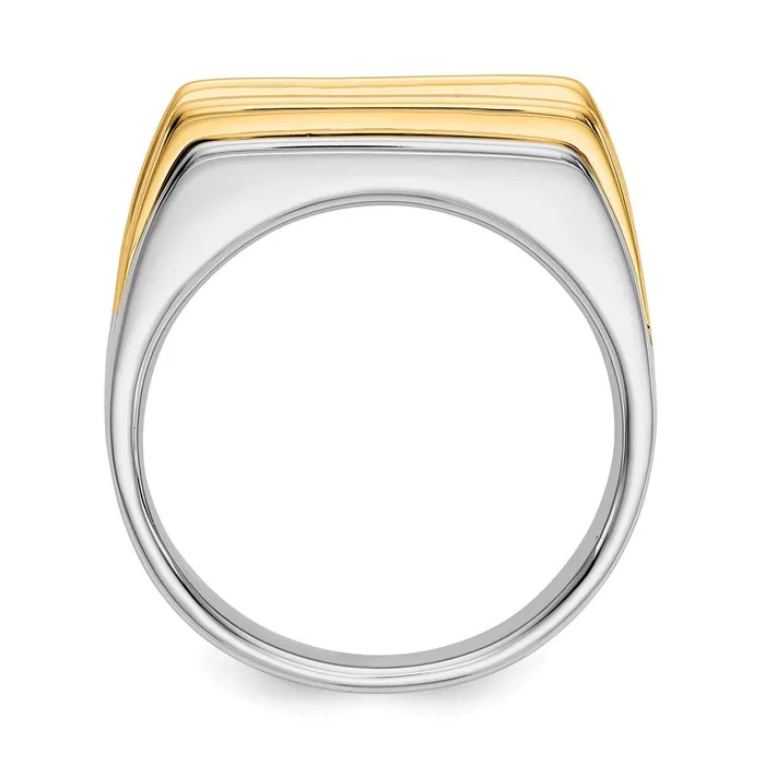 Rings 14k Twotone Gold Real Diamond Mens Ring Goldiacom