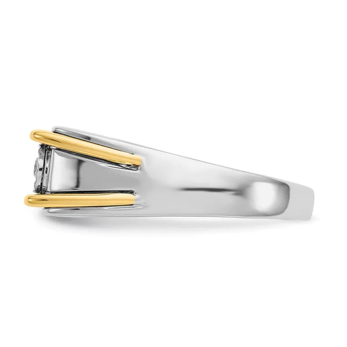 Rings 14k Twotone Gold Real Diamond Mens Ring Goldiacom
