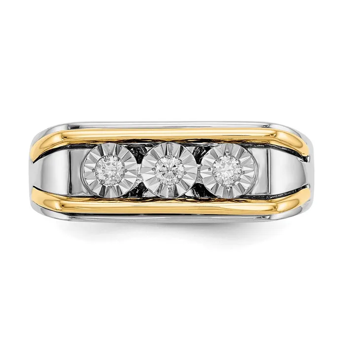 Rings 14k Twotone Gold Real Diamond Mens Ring Goldiacom