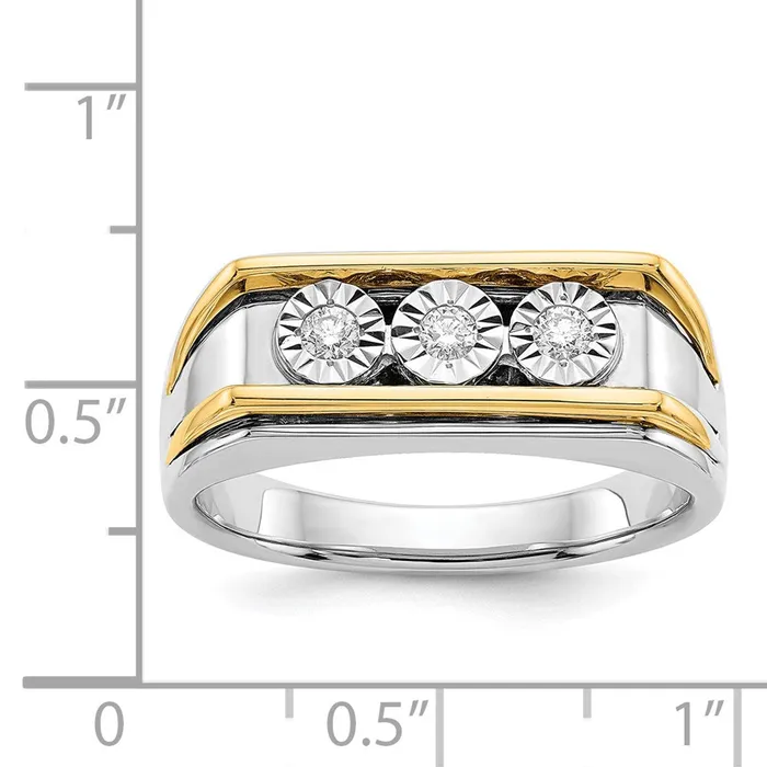 Rings 14k Twotone Gold Real Diamond Mens Ring Goldiacom