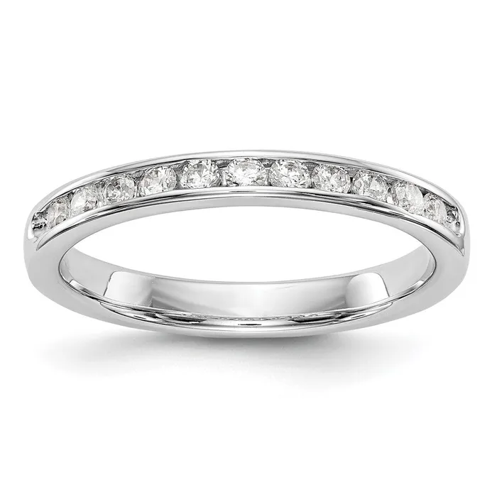 Rings 14K White Gold 11Stone Real Diamond Channel Band Goldiacom