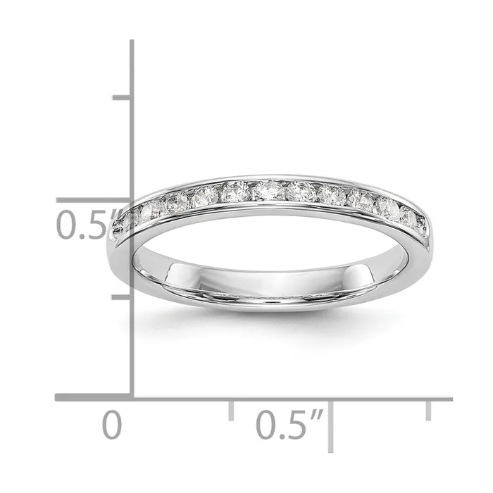 Rings 14K White Gold 11Stone Real Diamond Channel Band Goldiacom