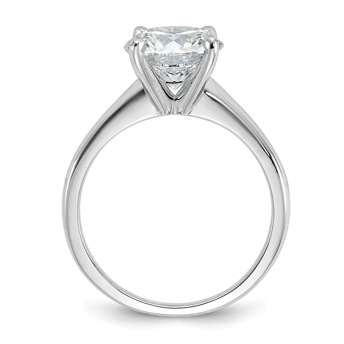 Rings 14k White Gold 3 Ct Certified Lab Grown Diamond VSSI G Round Solitaire Engagement Ring Goldia